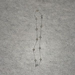 14K white gold and real pearl necklace